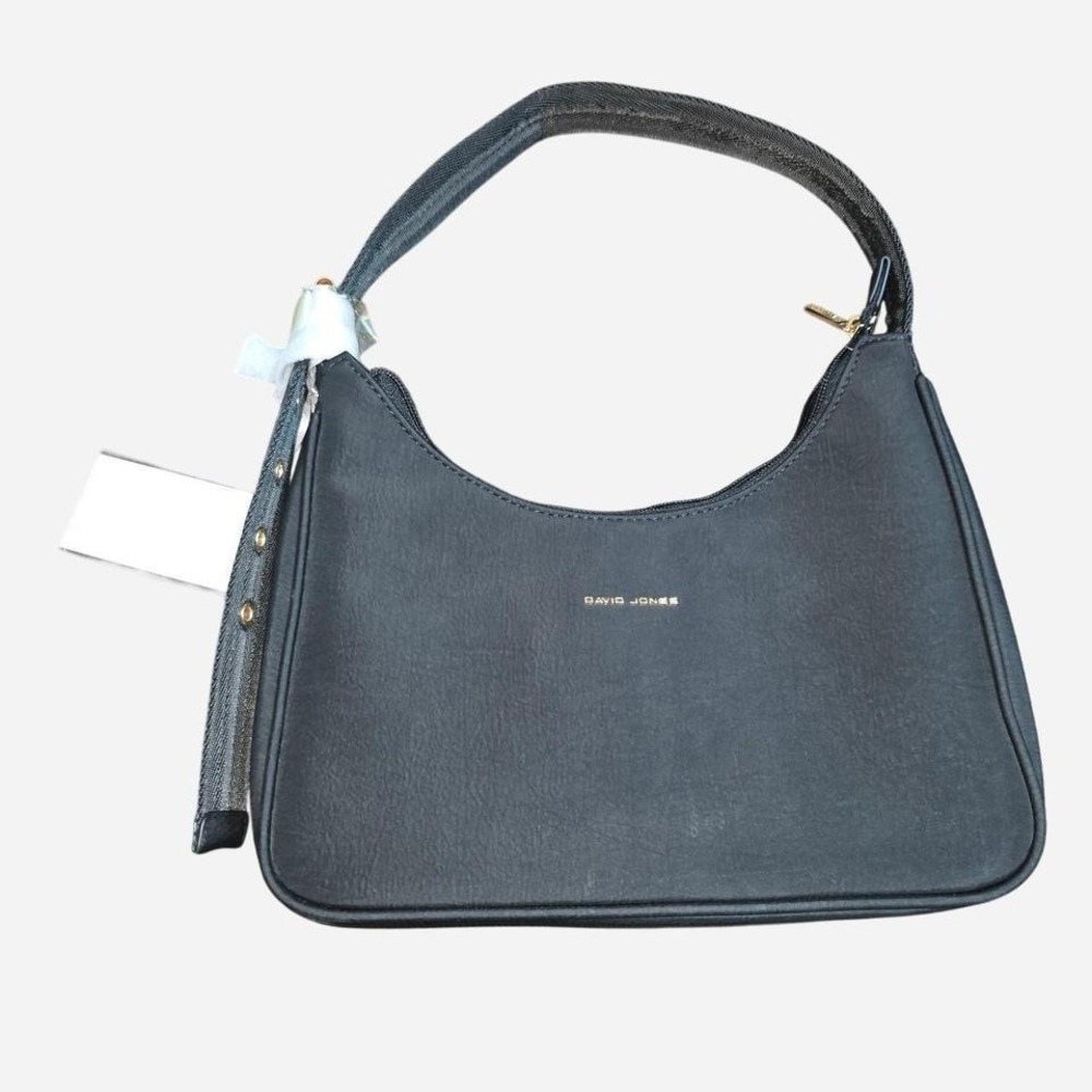 David Jones Black ‎ – Faux Leather Hobo Purse, BNWT, Minimalist Everyday Handbag
